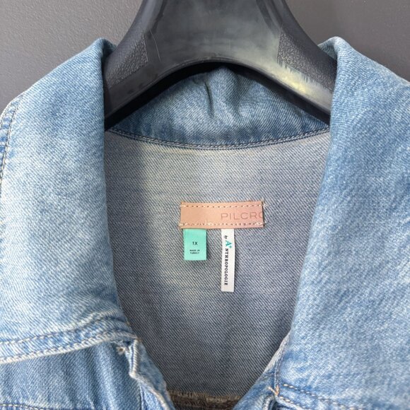 Anthropologie Pilcro Slouchy Trucker Denim Jacket PLUS 1X NWT - Picture 4 of 10
